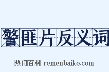 警匪片反义词是什么意思的图片